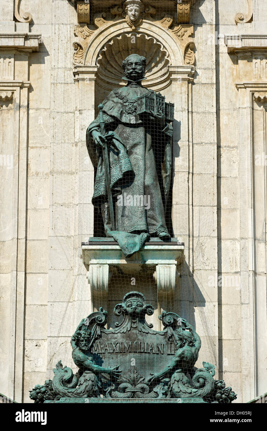 Bronze-Statue von König Maximilian II. von Bayern, Bayerische Nationalmuseum, Bayerisches Nationalmuseum, Prinzregentenstraße Stockfoto