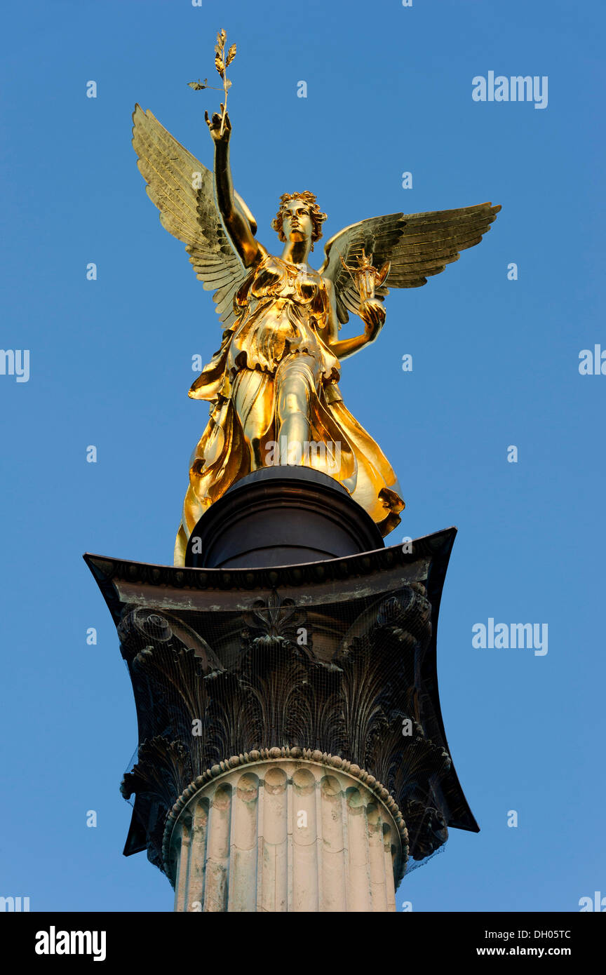 Engel des Friedens-Denkmal, 1899 AD, Maximilian Park, Prinzregentenstraße, München, Upper Bavaria, Bavaria, Germany Stockfoto