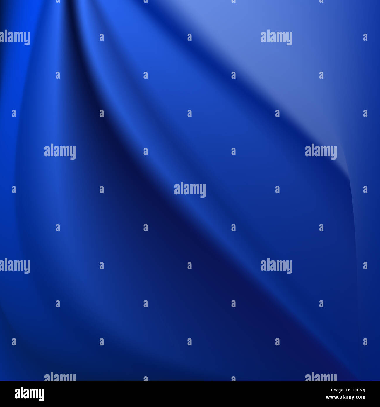 Blauer Seide Hintergrund mit einigen weichen Falten Stockfoto