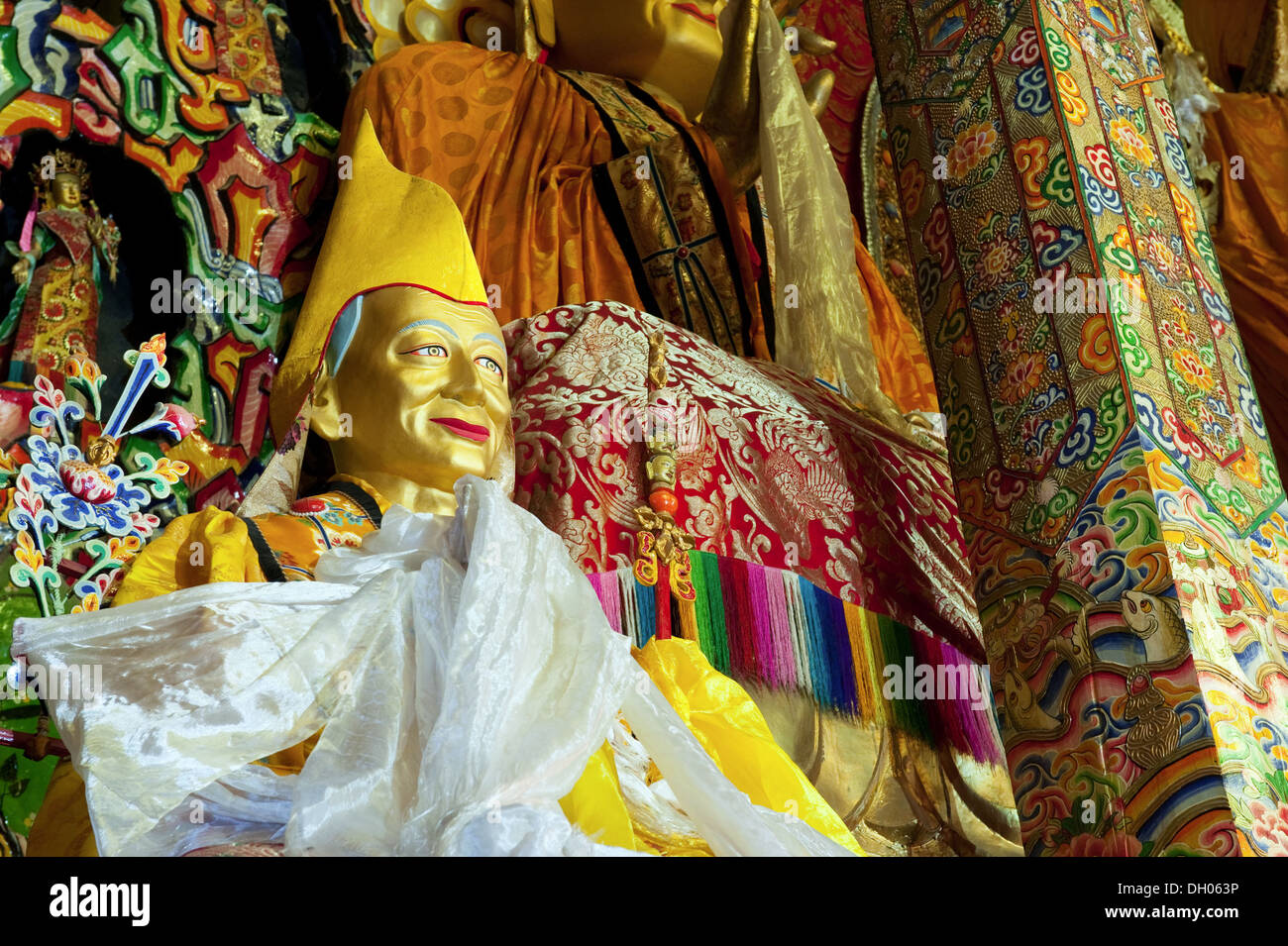 Statue von Buddha, Sanpi Luobuling Si Kloster, nachgerückten, Provinz Sichuan, China Stockfoto