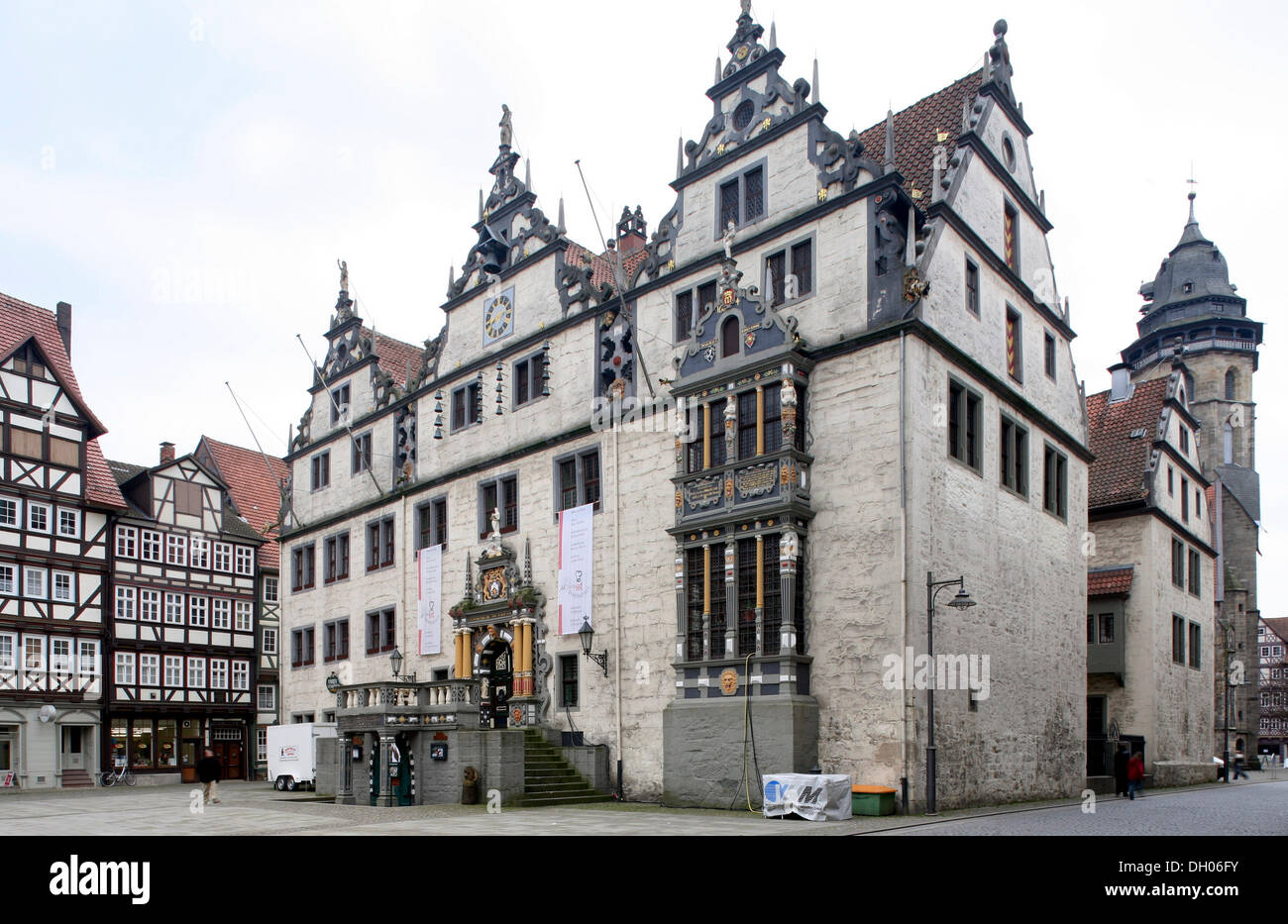 Rathaus, erbaut im Stil Weser-Renaissance, Hann. Muenden, kurz für Hannoversch Muenden, Niedersachsen Stockfoto