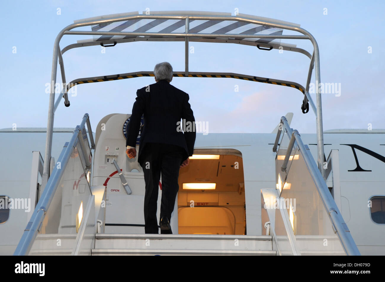 Secretary Kerry fährt Paris En Route London Stockfoto