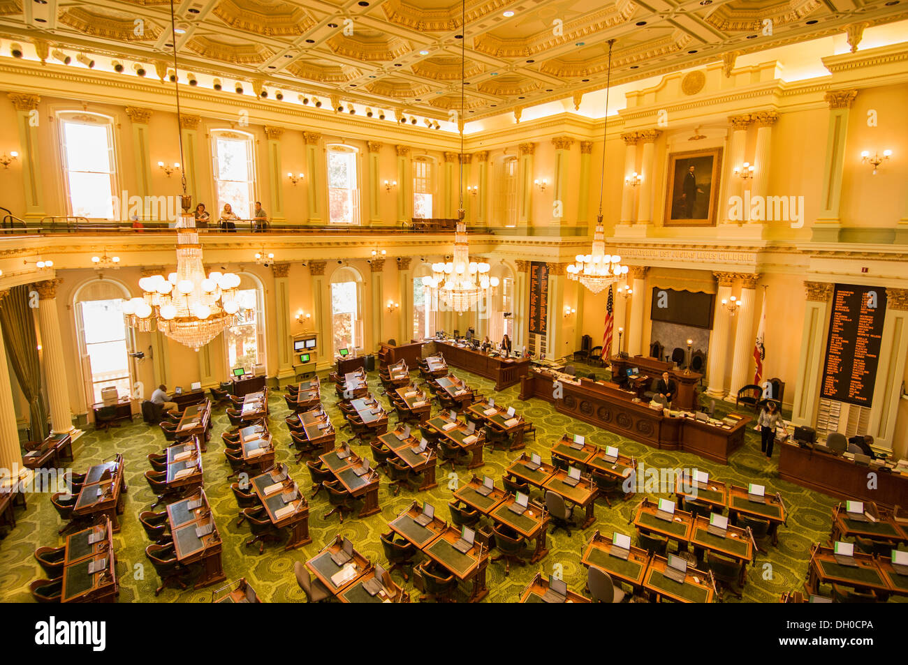 Haus-Kammer in der Sacramento State Capitol Gebäude. Stockfoto