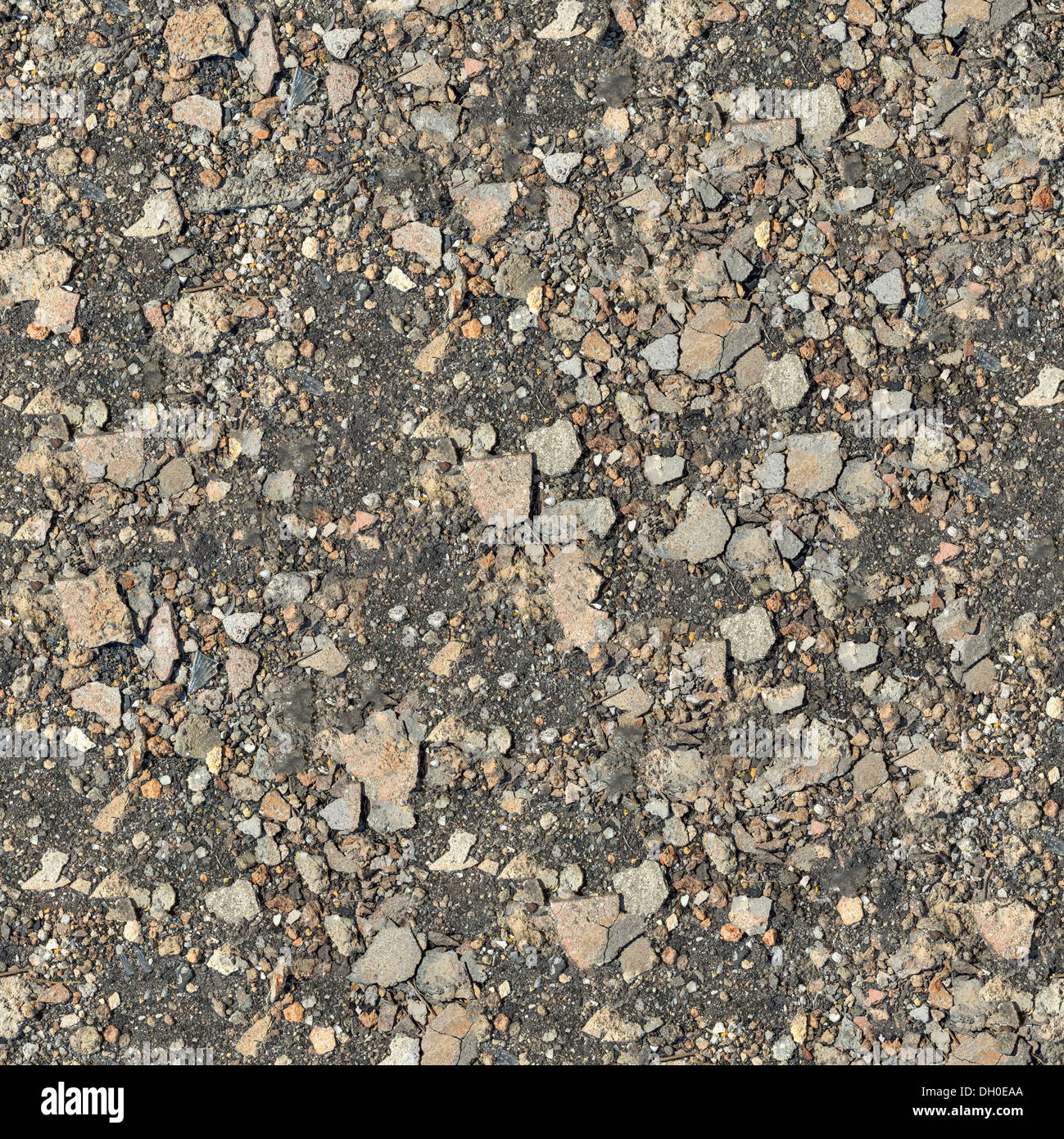 Nahtlose Textur des steinigen Bodens. Stockfoto