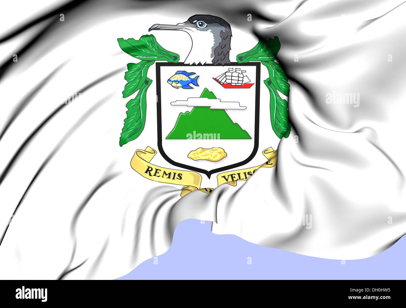 Saba-Wappen. Hautnah. Stockfoto