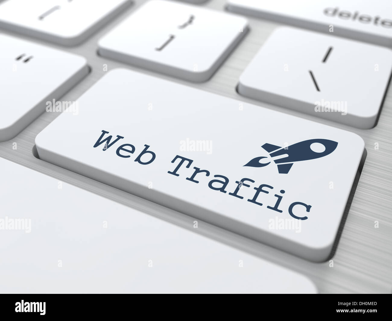 Tastatur mit Web-Traffic-Taste. Stockfoto
