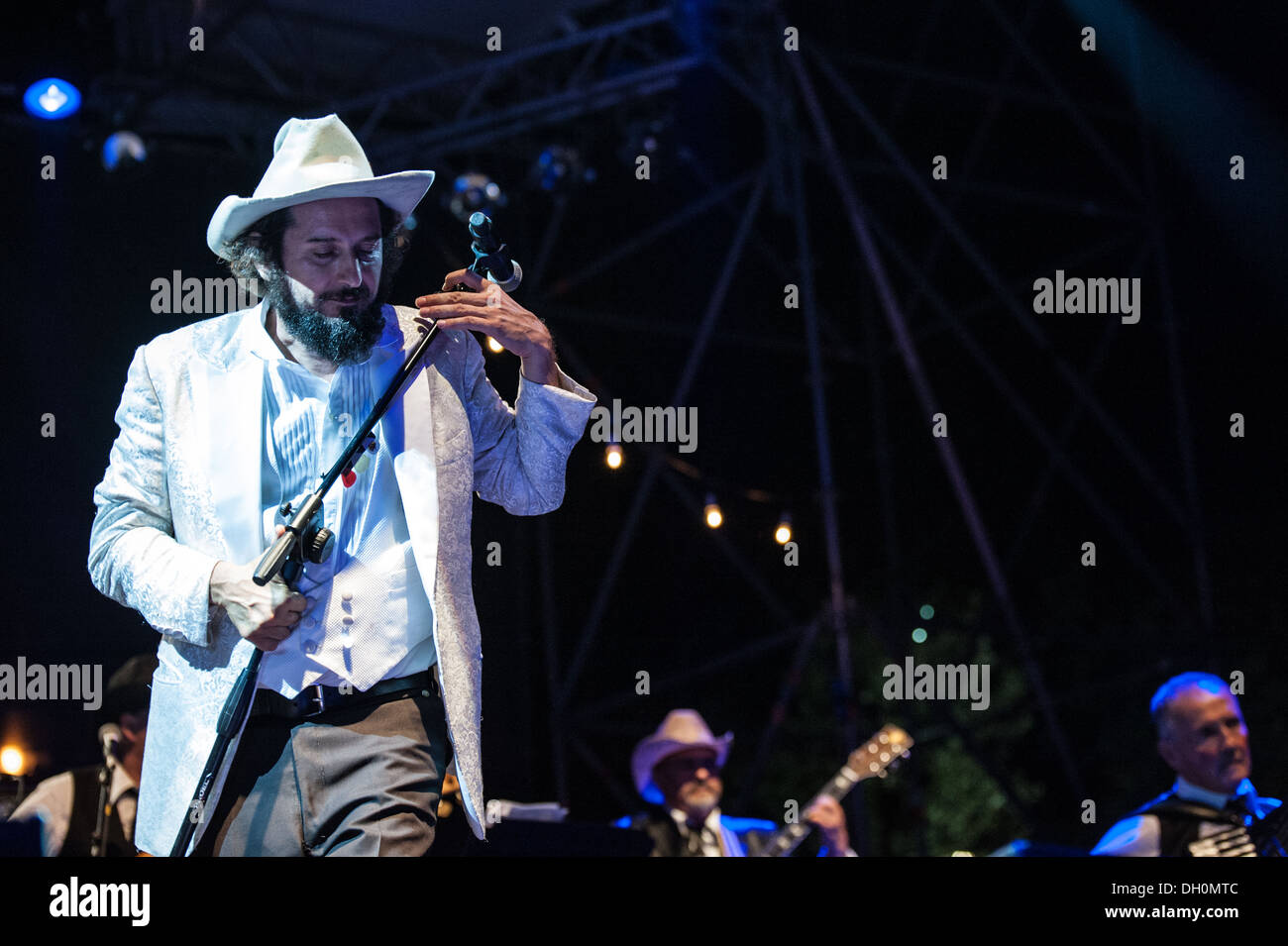 Vinicio Capossela führt am Frammenti Festival 2013. Stockfoto