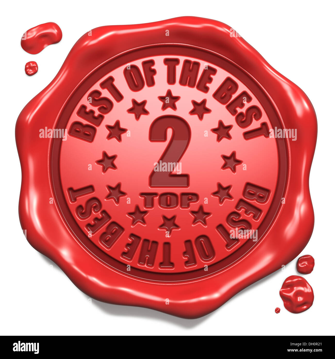 Top 2-in-Charts - Stempel auf roten Wachs-Siegel. Stockfoto Top 2-in-Charts - Stempel auf roten Wachs-Siegel. Stockfoto
