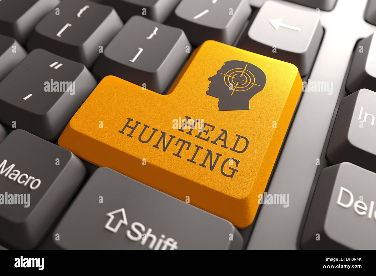 Tastatur mit Schaltfläche "Headhunting". Stockfoto
