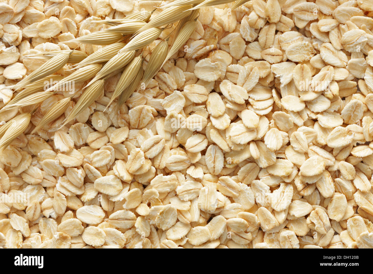 Oatmeals mit seiner Getreide als Hintergrund Stockfoto