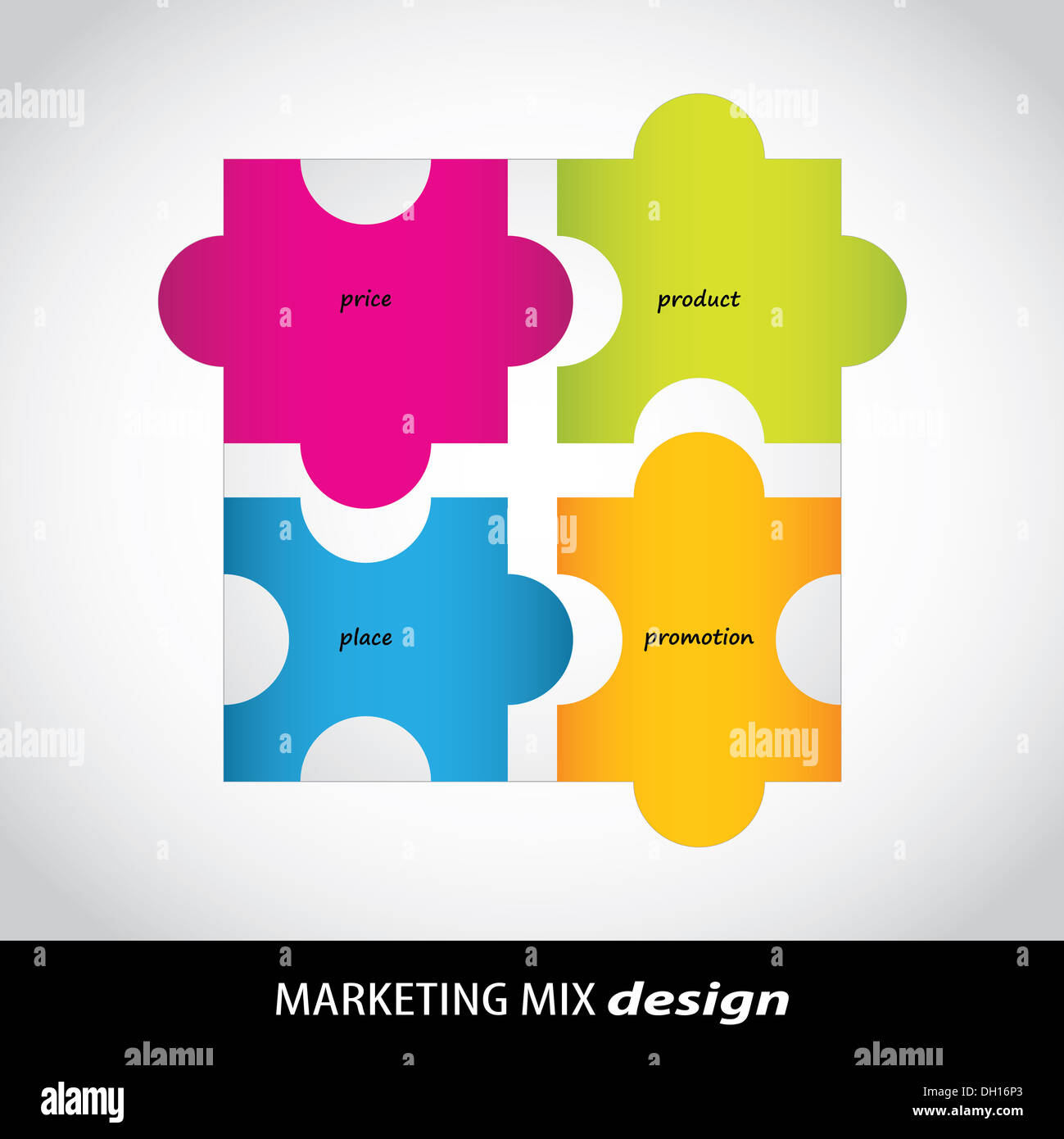spezielle Marketing-Mix-design Stockfoto