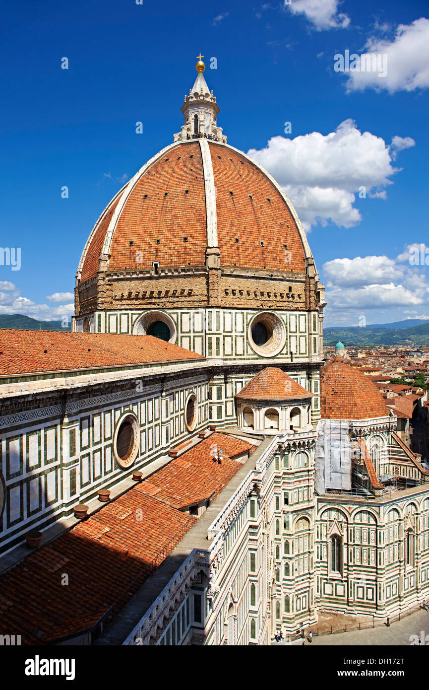 Kuppel des gotischen architektonischen Details der Gotik und Renaissance Dom von Florenz, Italien Stockfoto