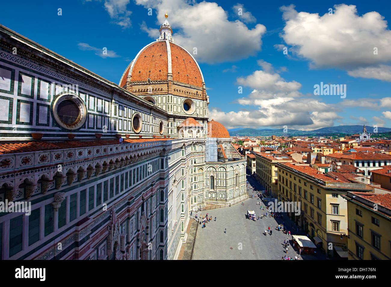 Kuppel des gotischen architektonischen Details der Gotik und Renaissance Dom von Florenz, Italien Stockfoto