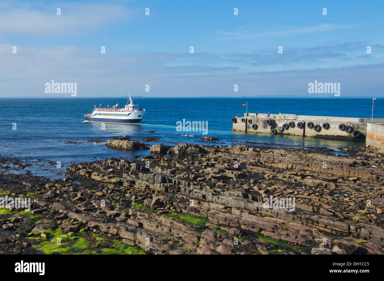 John O Groats Hafen, Pentland Venture Orkney-Fähre, Küste, Highland Region, Schottland, Vereinigtes Königreich Stockfoto