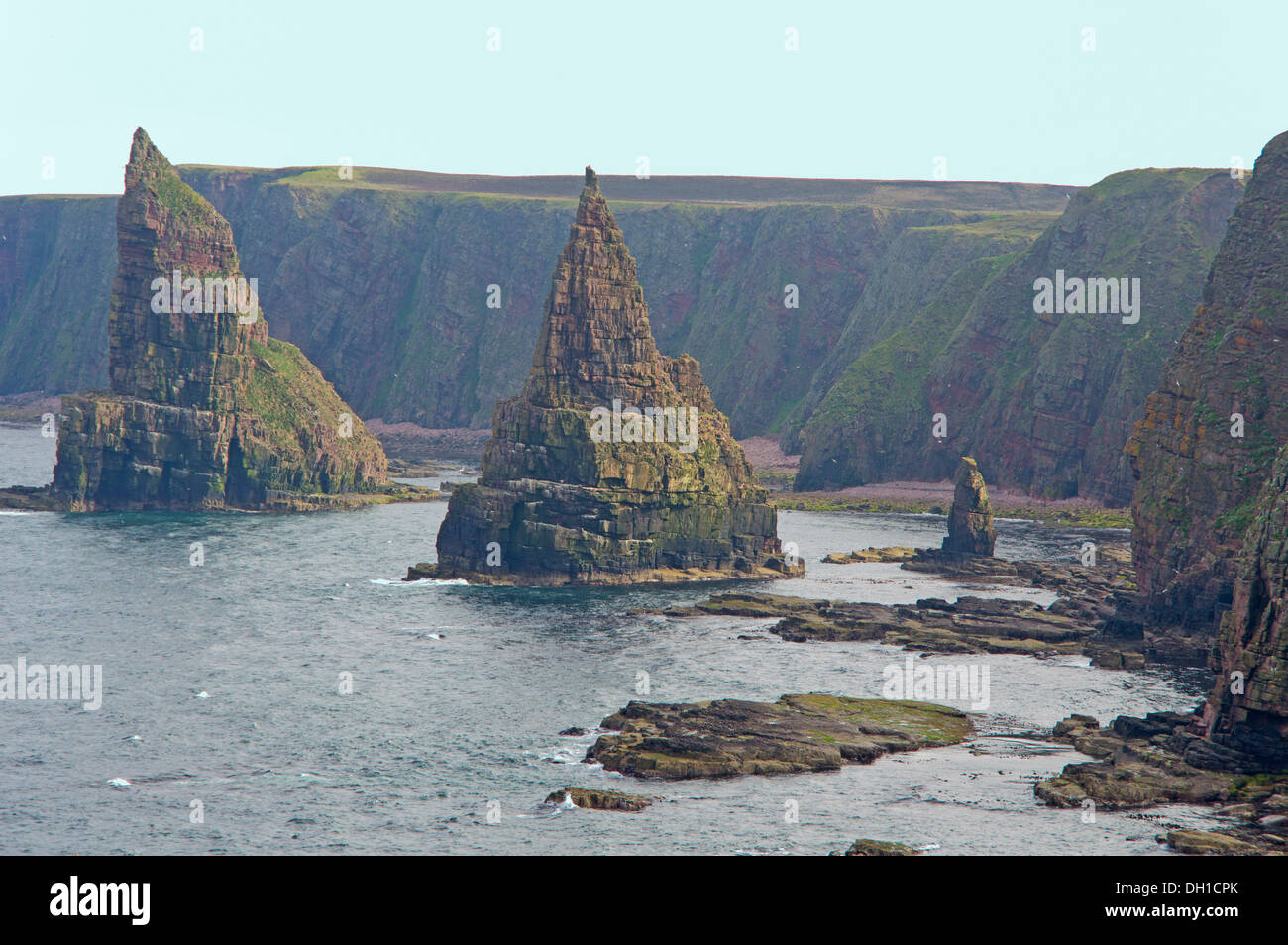 Stapel von Duncansby, John O Groats, Pentland Firth, Highland Region, Schottland, UK Stockfoto