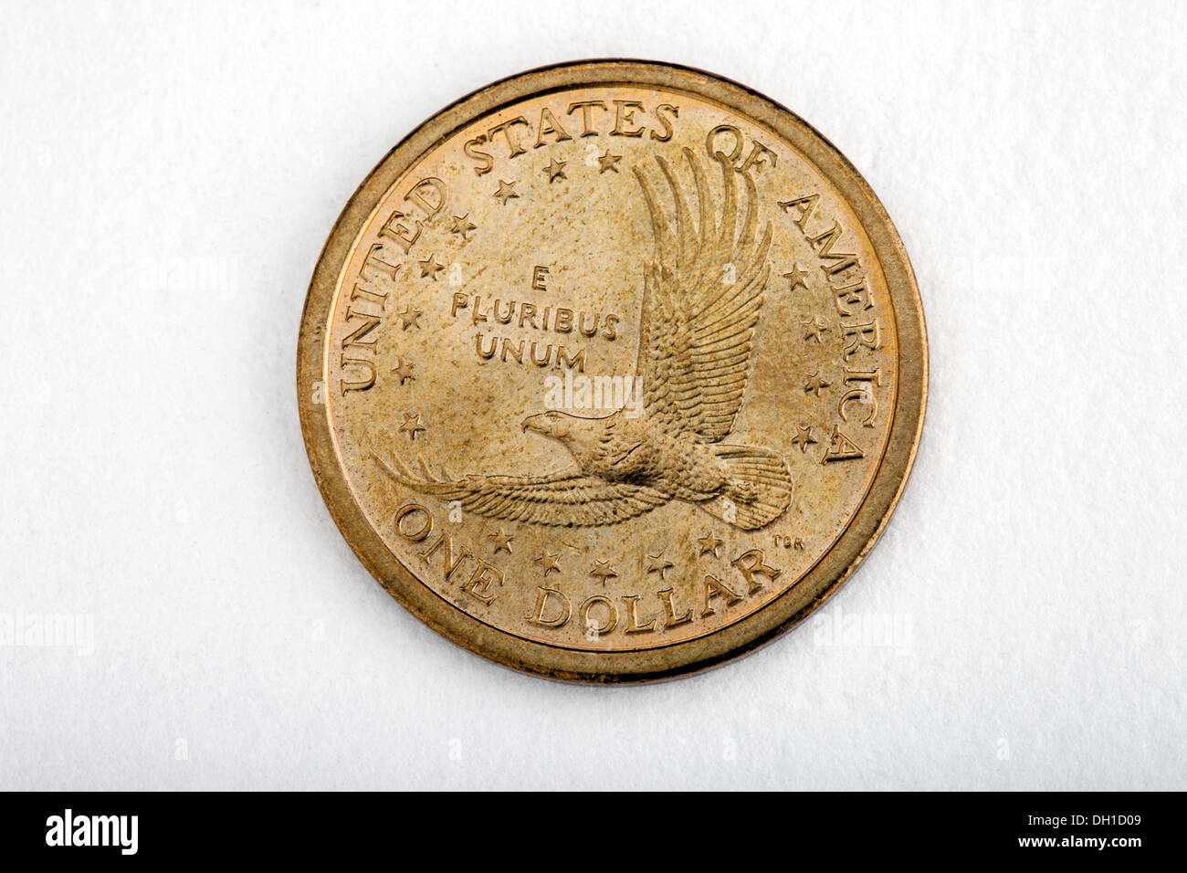 Adler im Flug amerikanischen ein-Dollar-goldene Münze Usa Stockfoto