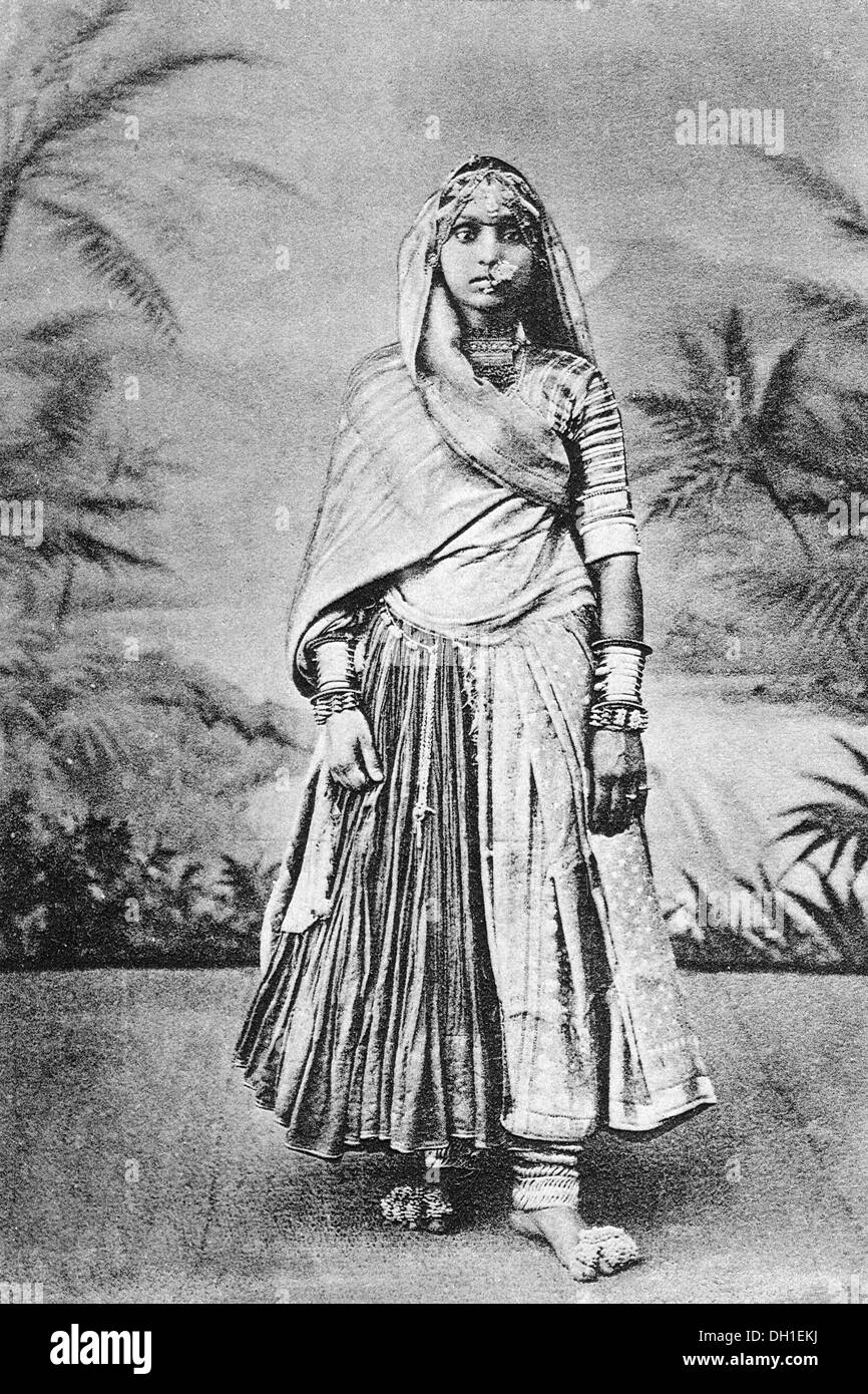 alte Vintage-Foto von Marwari Frau Rajasthan Indien Stockfoto