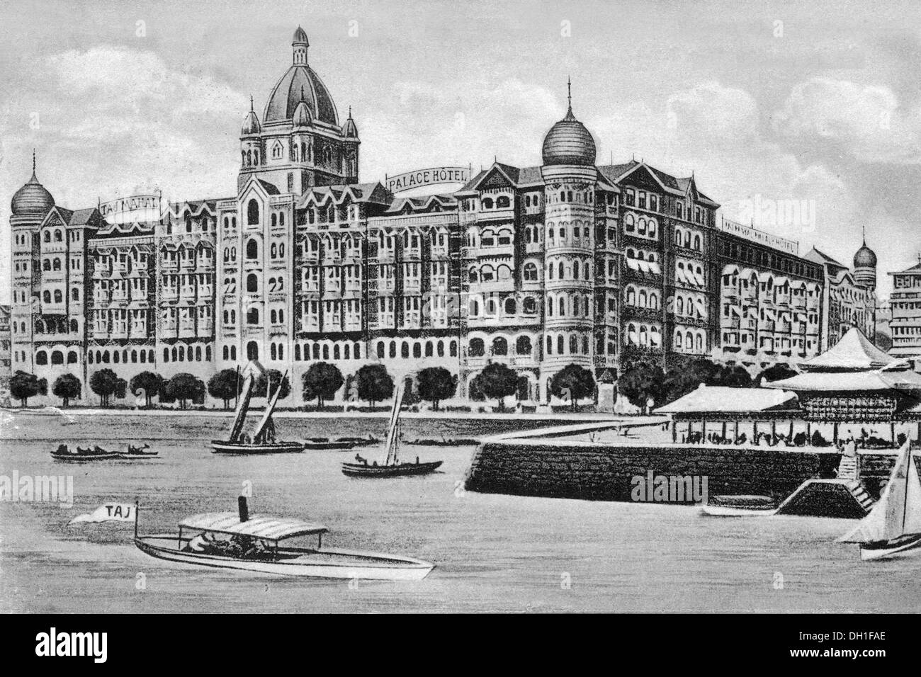 Alte Vintage-Foto von Taj Mahal Hotel Apollo Bunder Mumbai Maharashtra Indien Stockfoto