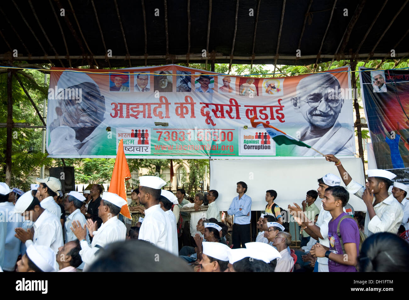 Anna Hazare Protest Agitation Mumbai Maharashtra Indien Asien Stockfoto