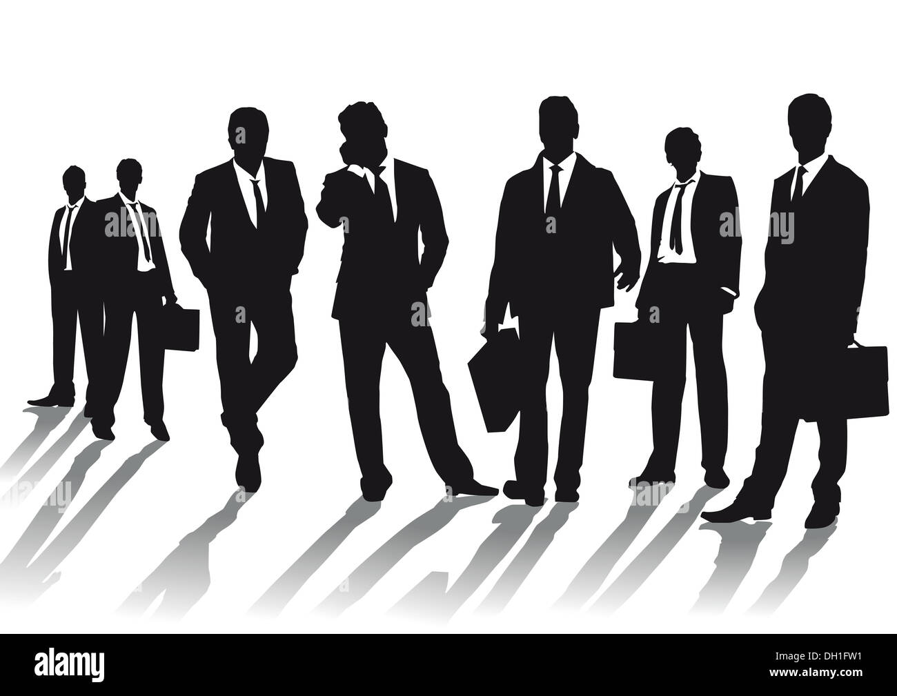 Business-Menschen-Silhouetten Stockfoto