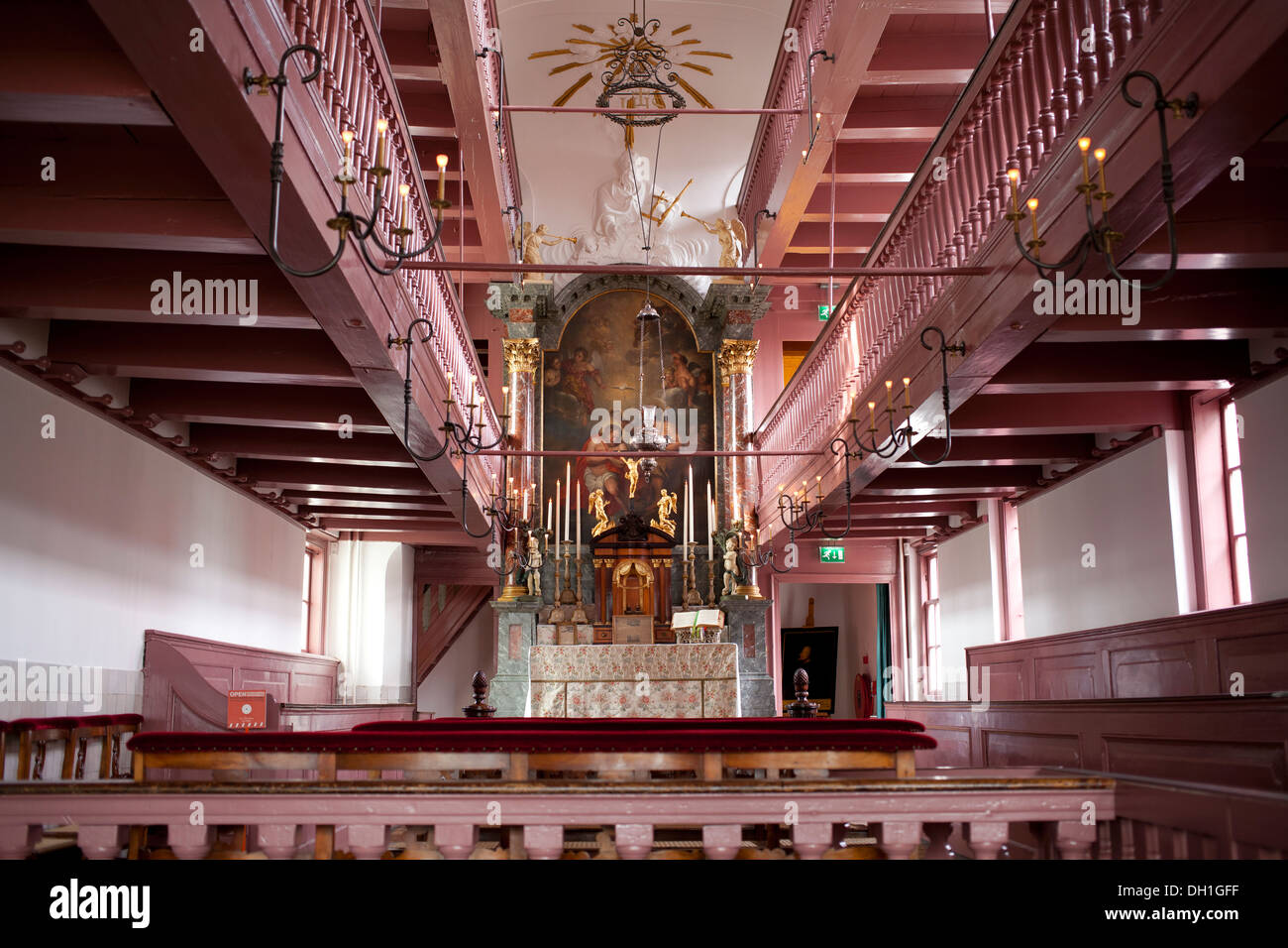 Amsterdam: Museum Ons Lieve Heer Op Lot (unser Herr auf dem Dachboden), 17. Jahrhundert Haus enthält eine versteckte katholische Kirche Stockfoto