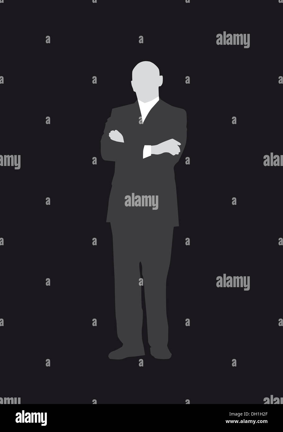 Menschliche Darstellung, Mann auf schwarzem Hintergrund, Abbildung Stockfoto