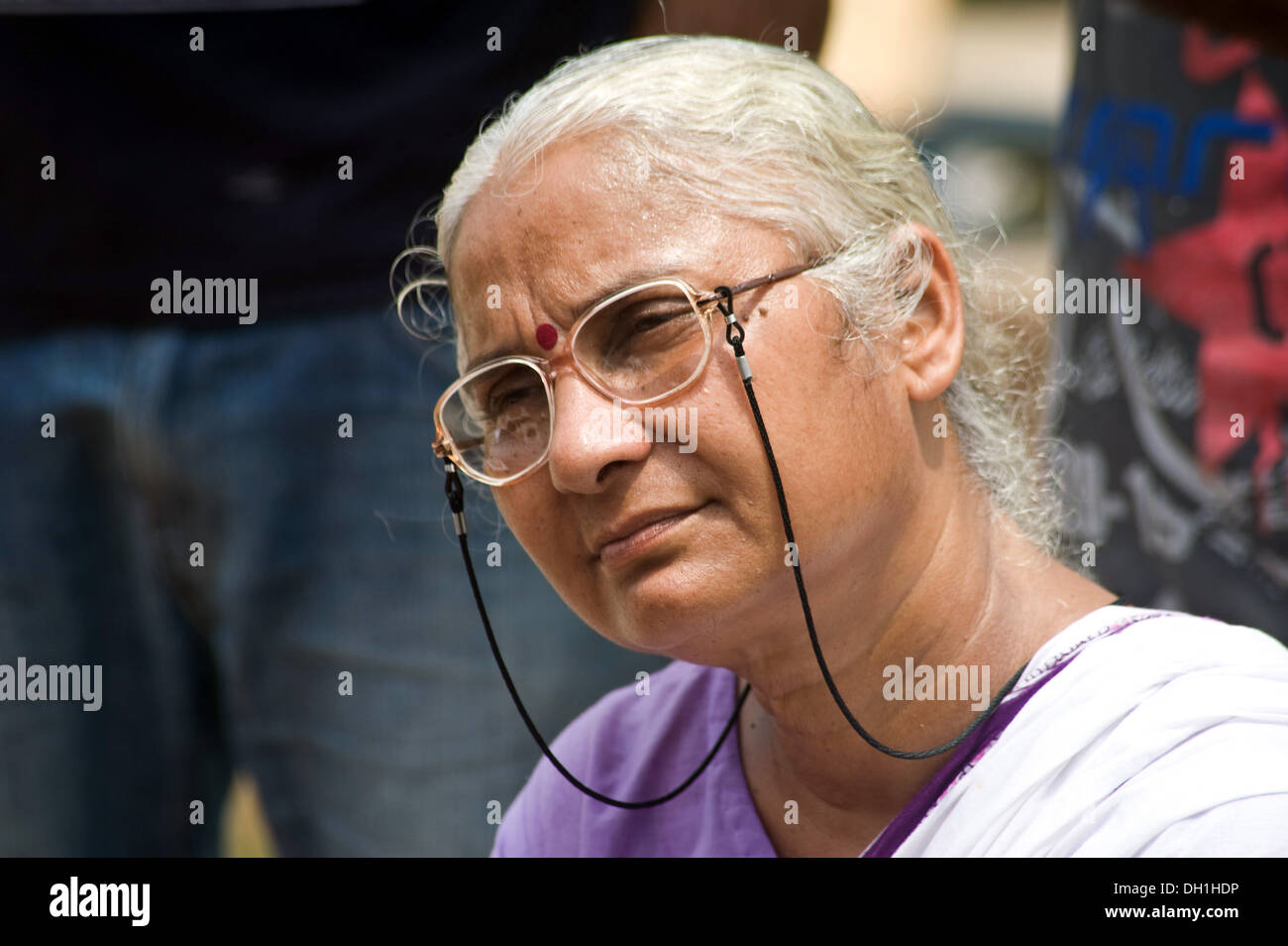 Medha Patkar, indische Sozialaktivistin, Sozialreformerin, Politikerin, Gründerin, Narmada Bachao Andolan, Indien, Asien Stockfoto
