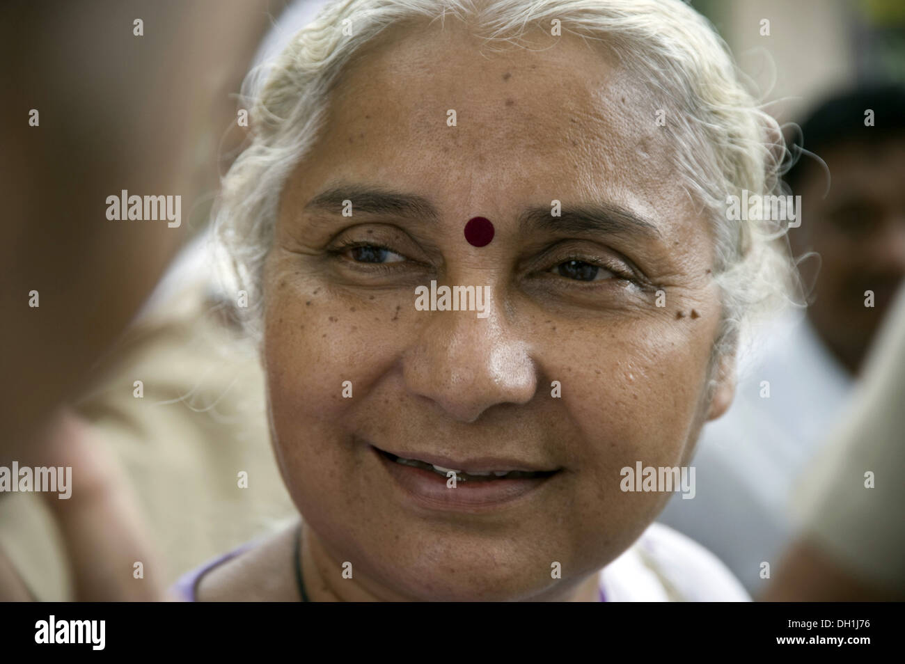 Medha Patkar ist ein indischer Sozialaktivist und Sozialreformer wandte sich Politiker. Stockfoto