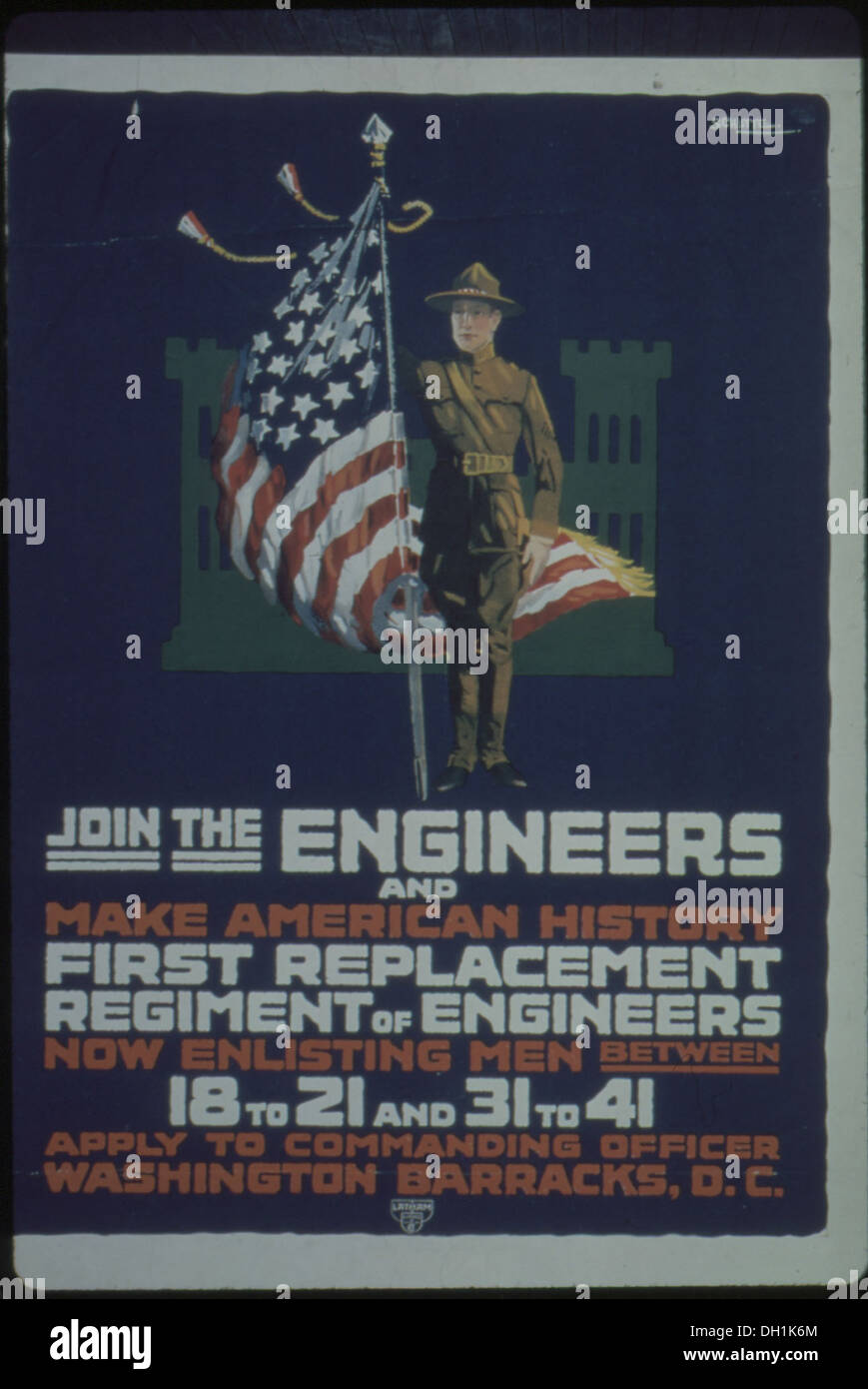 Die Ingenieure und amerikanische Geschichte. Erste Ersatz von Ingenieuren jetzt eintragen Männer zwischen 18 bis 21 und 31 512461 Stockfoto