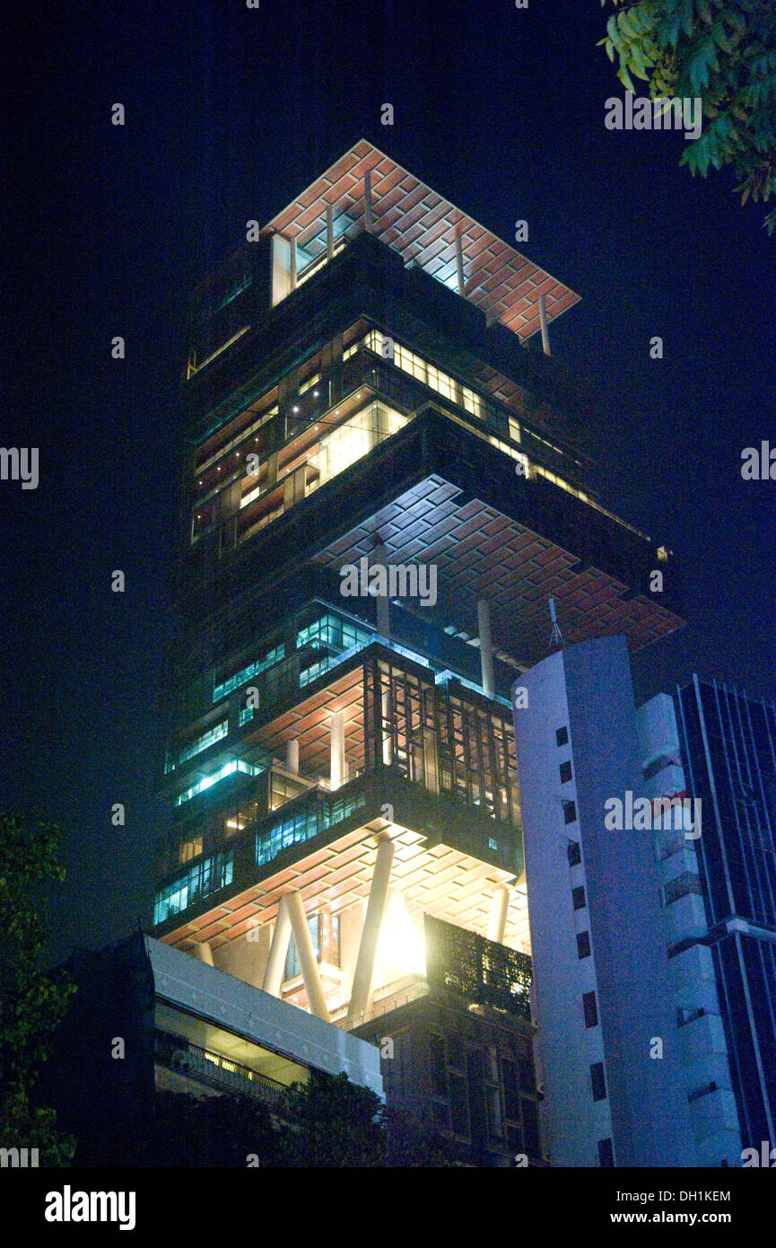 Gebäude von Mukesh Ambani Hause Antilia Mumbai Maharashtra Indien Asien Stockfoto