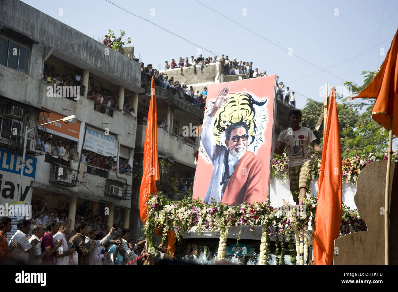 Bal Thackeray Trauerzug des Shiv Sena Chief Balasaheb Thackeray Mumbai Maharashtra Indien Asien Stockfoto