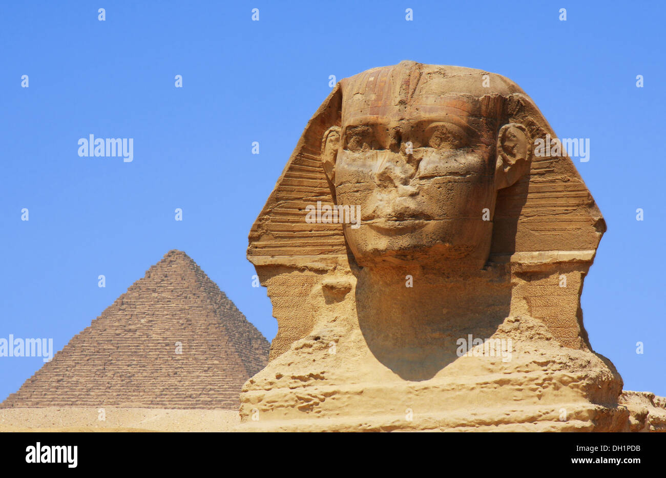 Die Sphinx und die Pyramiden von Gizeh in Ägypten Stockfoto