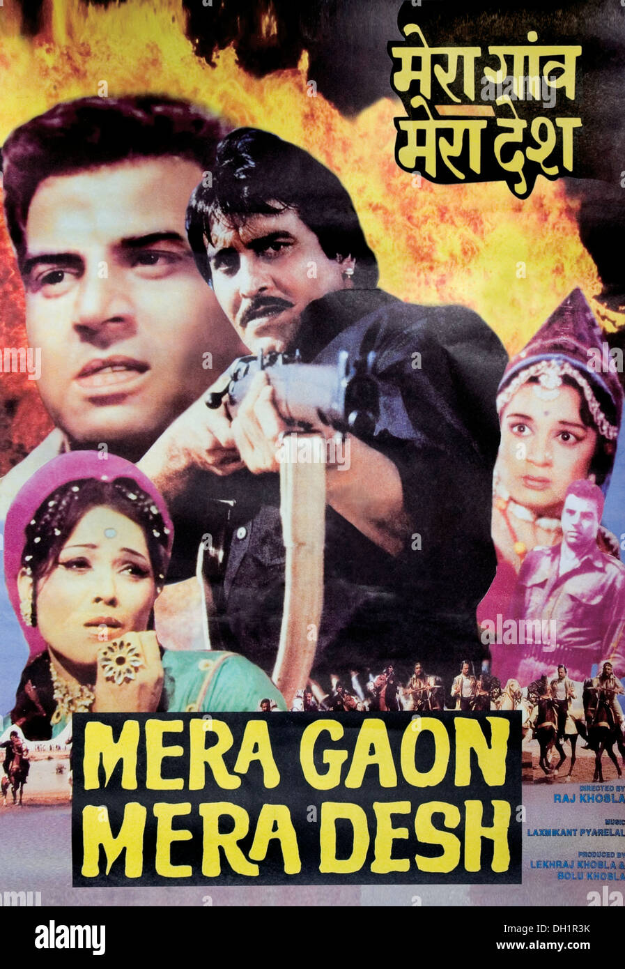 Indisches bollywood hindi Filmplakat von Mera gaon mera desh Indien Stockfoto