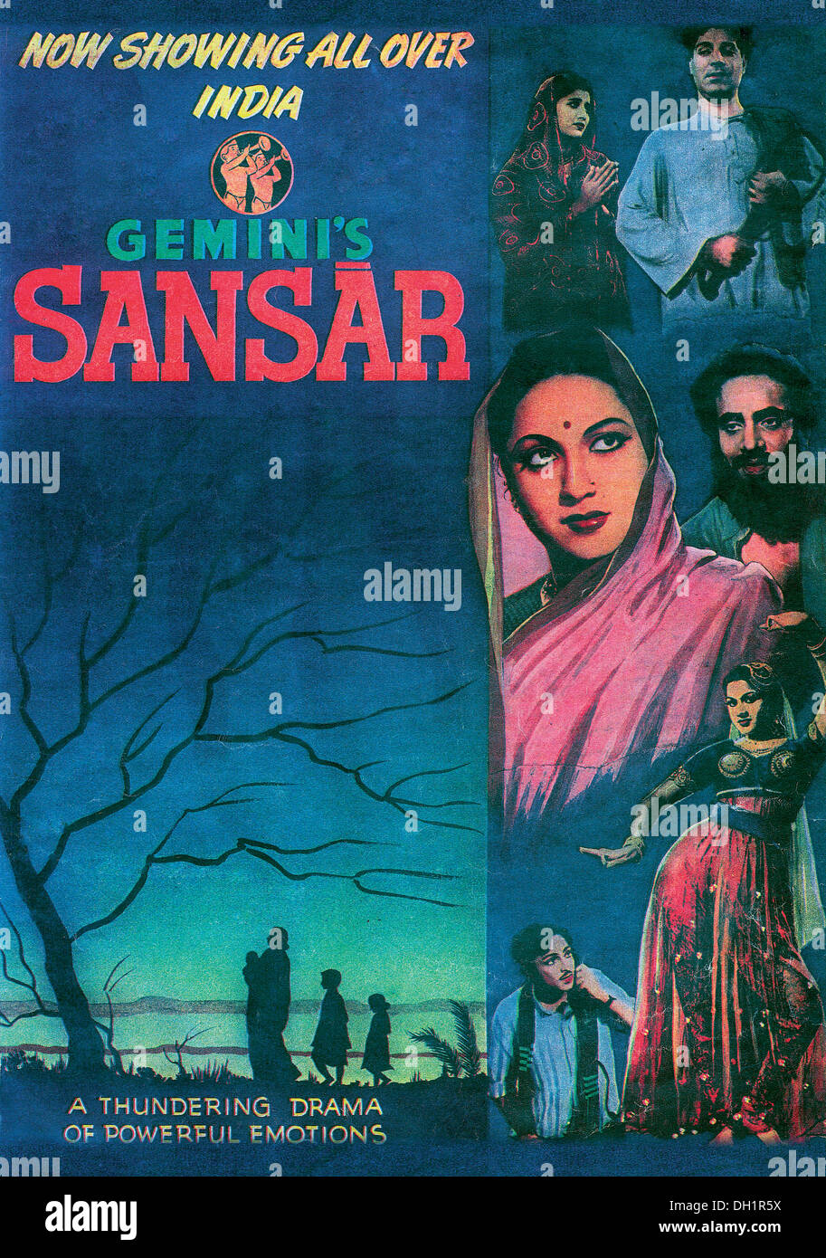 Indisches bollywood hindi-Filmplakat von Geminis Sansar Indien Asien Stockfoto