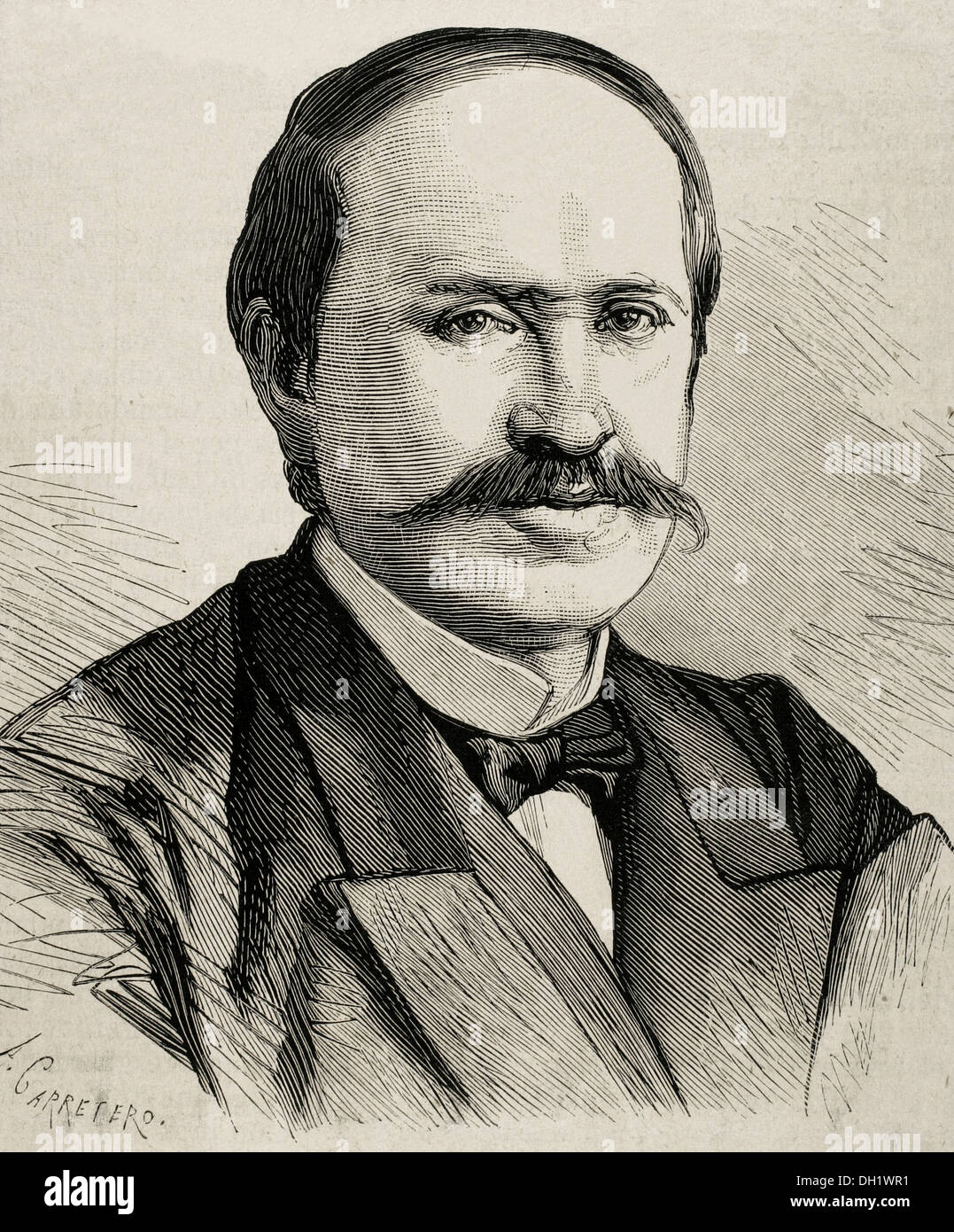 Nikolai Pawlowitsch Ignatjew (1832-1908). Russischer Staatsmann und Diplomat. Gravur. Stockfoto