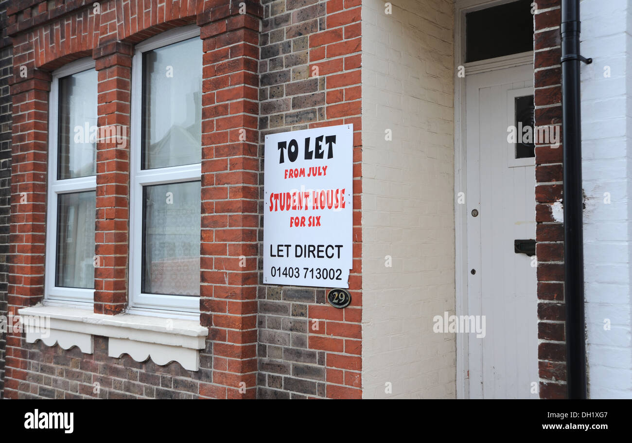 Studentenhaus für lassen lassend in Brighton UK Stockfoto