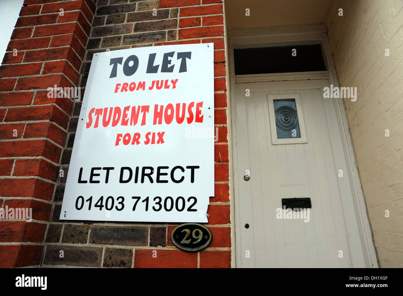 Studentenhaus für lassen lassend in Brighton UK Stockfoto