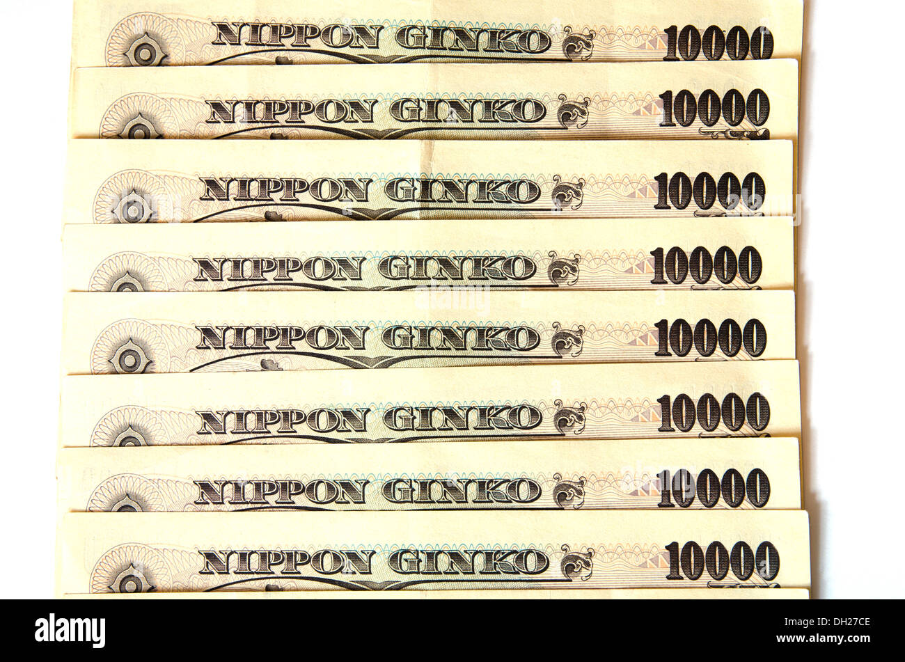Japanische Banknoten zehn tausend yen Stockfoto