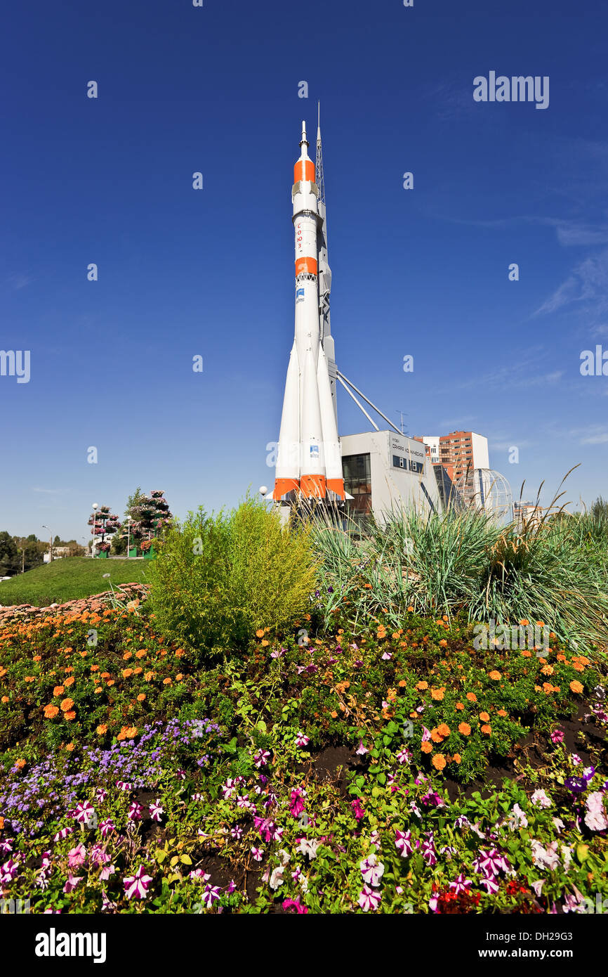 Echte Sojus-Raumschiff als Denkmal Stockfoto
