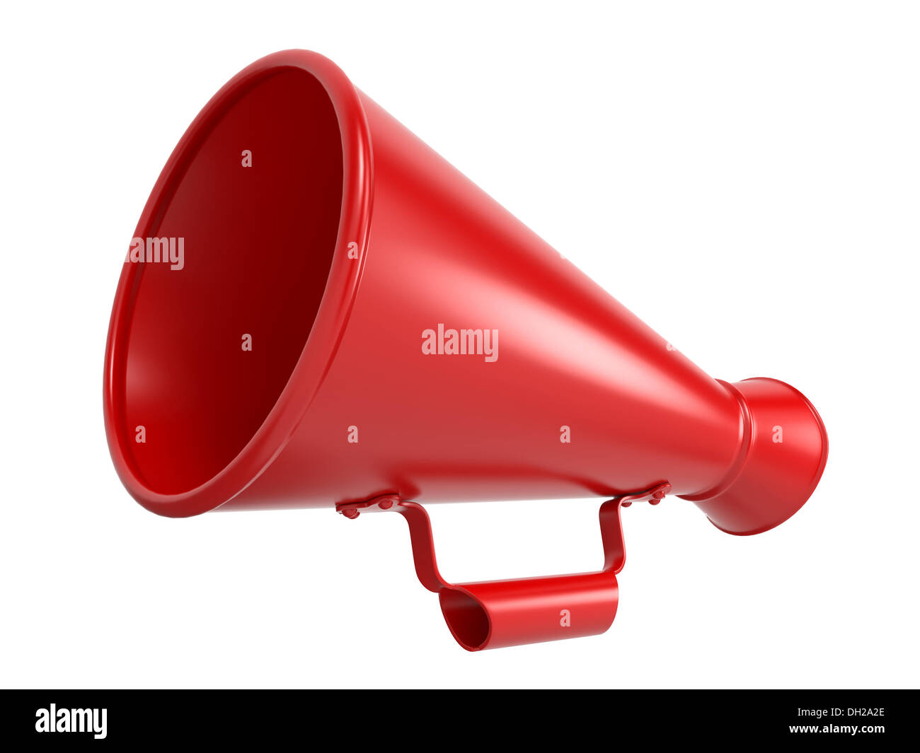 Roten Megaphone Isolated on White. Stockfoto