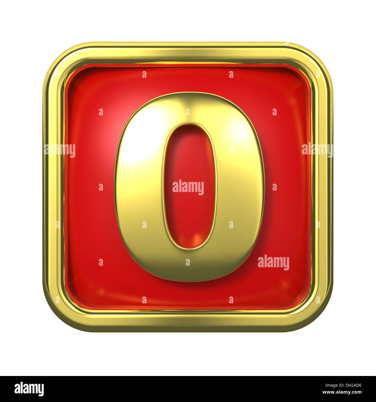 Gold-Rufnummern im Rahmen, auf rotem Hintergrund. Stockfoto