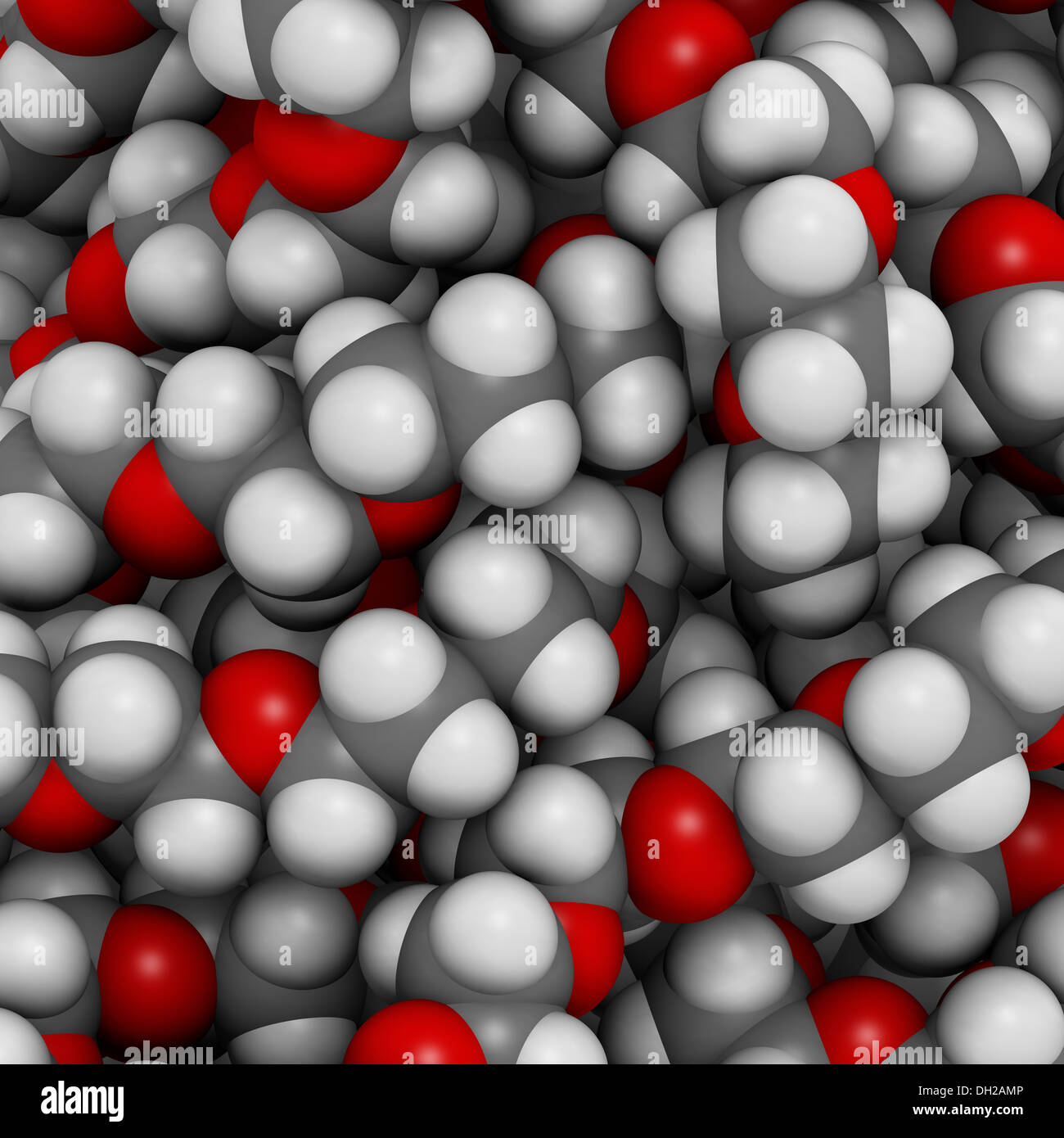 Polyethylenglykol (PEG, Polyethylen-Oxid, PEO) 10.000 Molekül, chemische Struktur - Detail. Stockfoto
