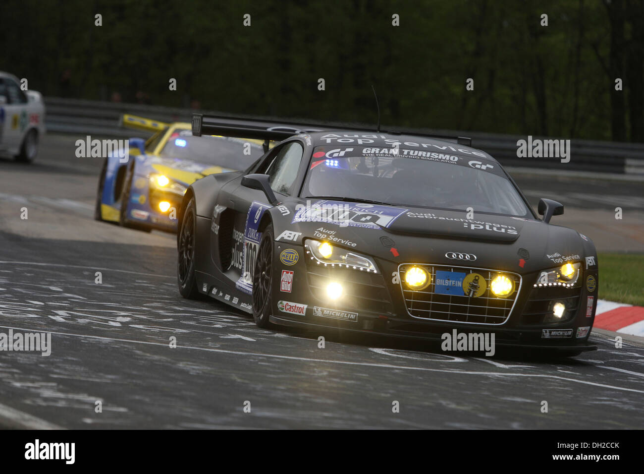 Der Audi R8 LMS Team Abt Sportsline, angetrieben von Matthias Eckstroem, Oliver Jarvis, Timo Schneider und Marco Werner während der Stockfoto