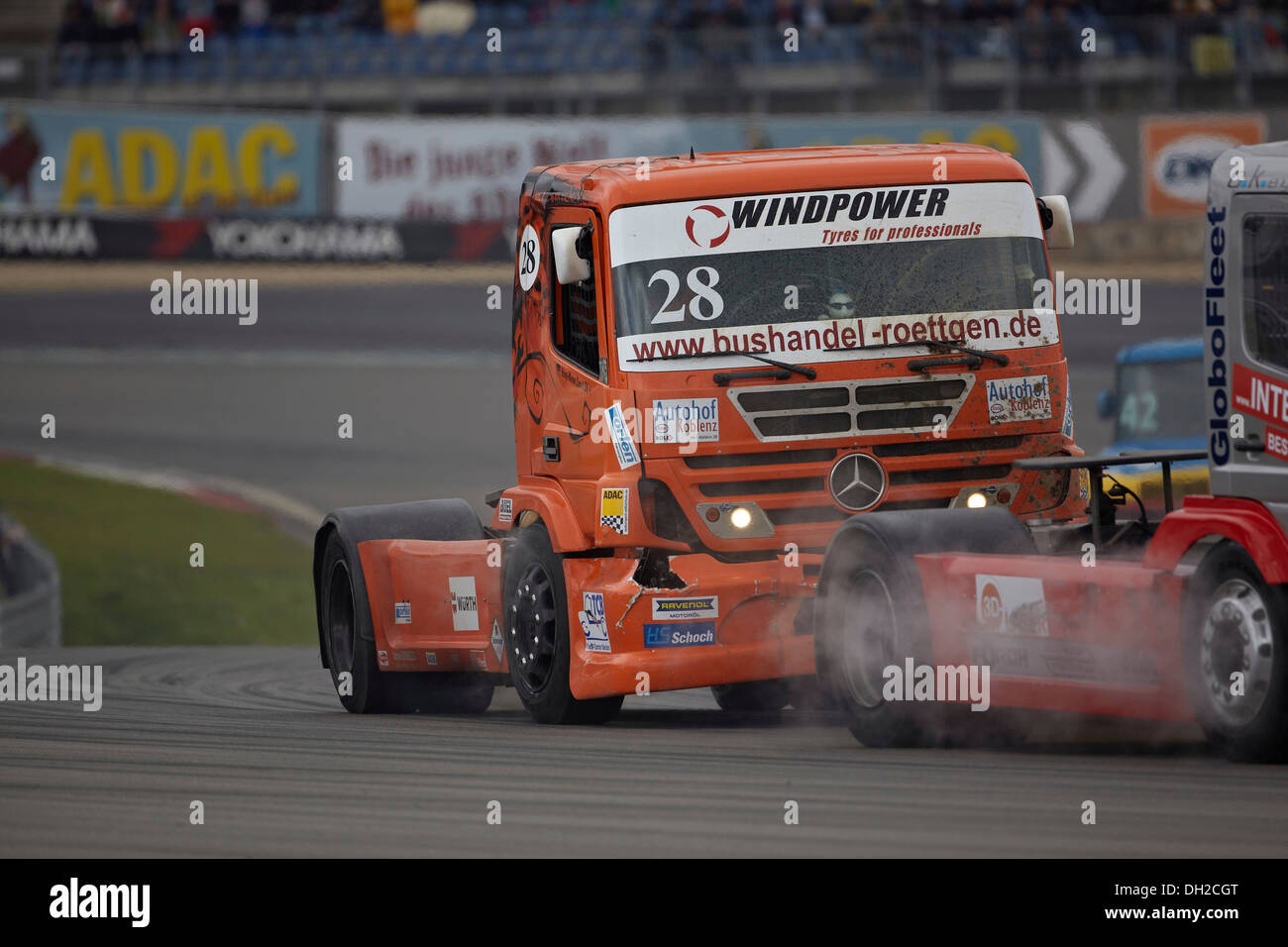 Racing-LKW auf der Grand Prix Kurs des Nürburgring während der Truck Grand Prix 2012, Nürburgring, Rheinland-Pfalz Stockfoto