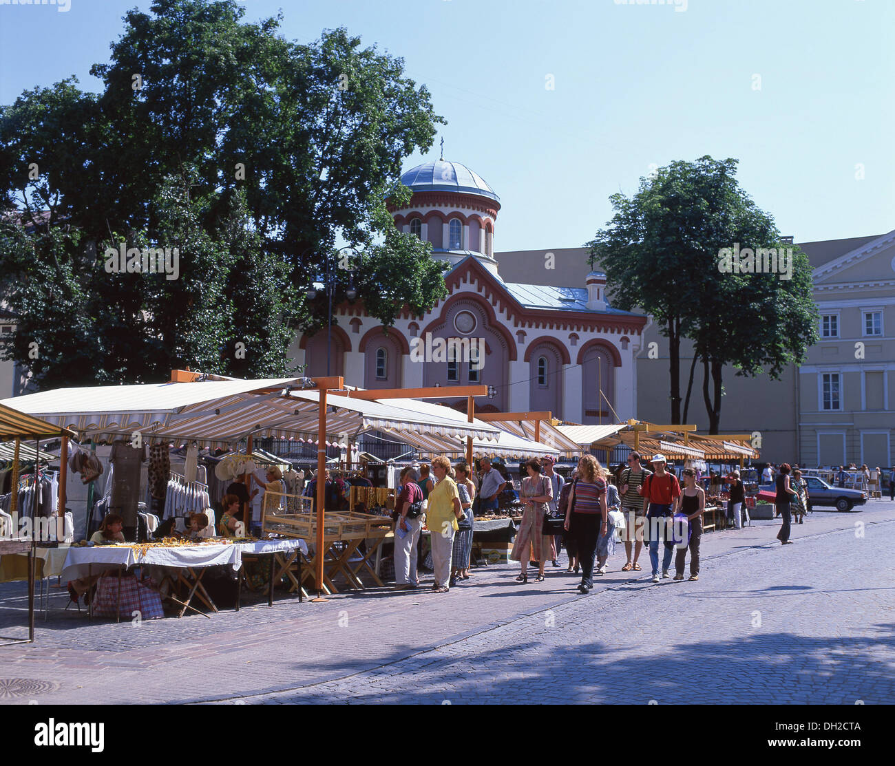 Straßenmarkt, Pilies Gavtve, Old Town, Vilnius, Bezirk Vilnius, Litauen Stockfoto