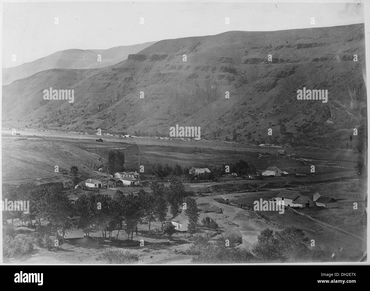 Aus der Vogelperspektive der Nez Perce' Agentur, Idaho, 1879 519140 Stockfoto