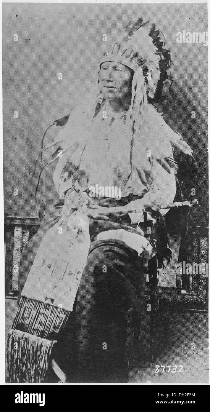 Dull Knife (Tah-me-la-Pash-me), Chef der Northern Cheyenne an Schlacht von Little Bighorn, Album, sitzen 530912 Stockfoto