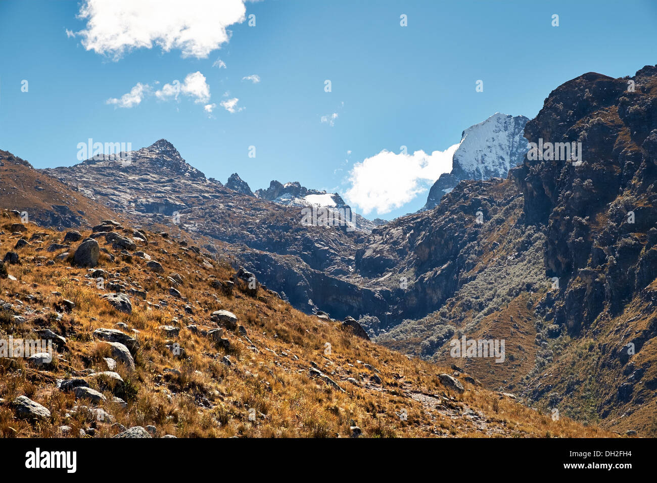 Nev Churup Trail, Huascaran Nationalpark in den Anden, Südamerika. Stockfoto