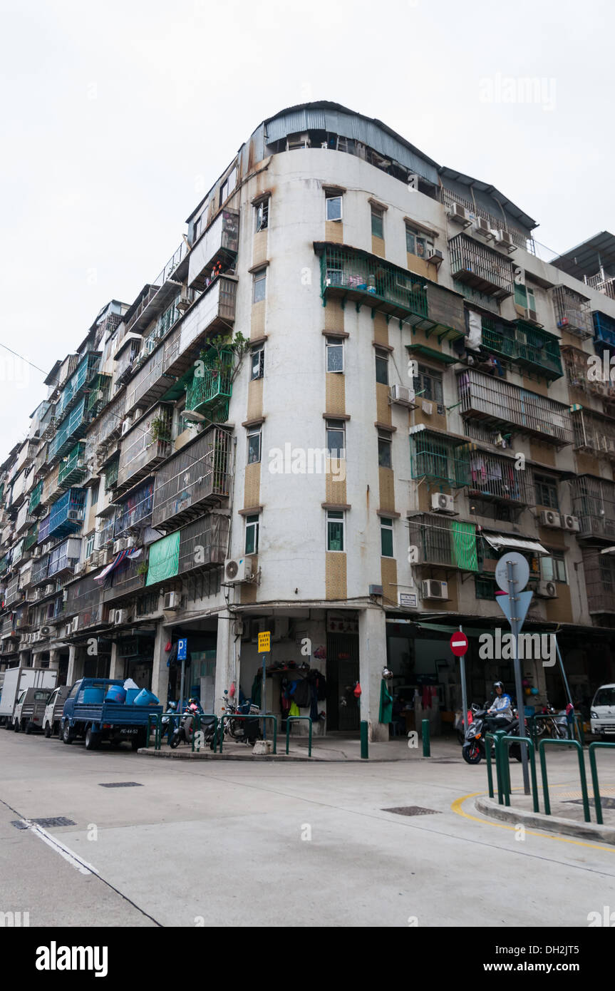 Appartementhaus in Macau, China. Stockfoto