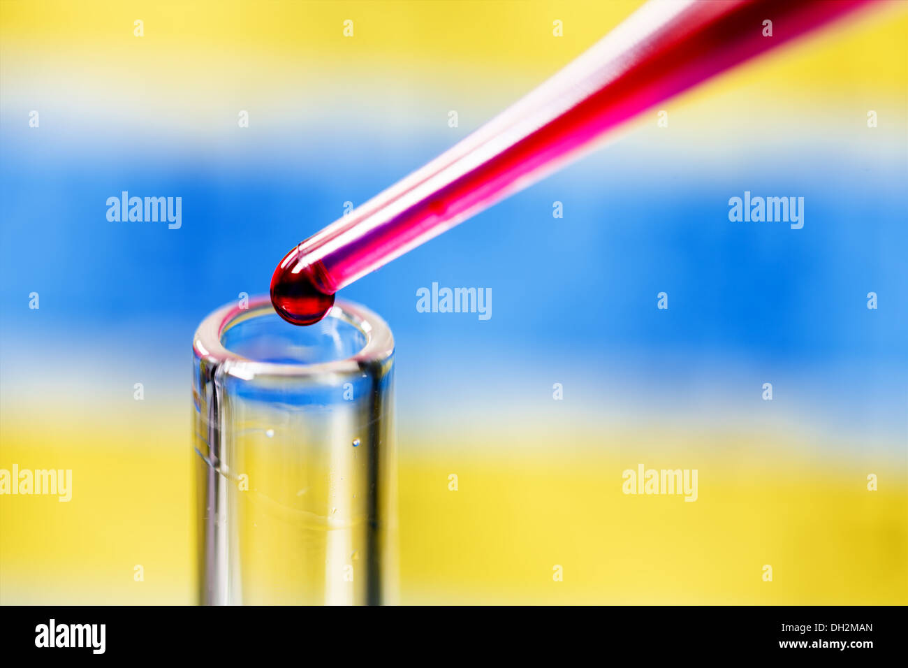 Pipette und Reagenzglas Stockfoto